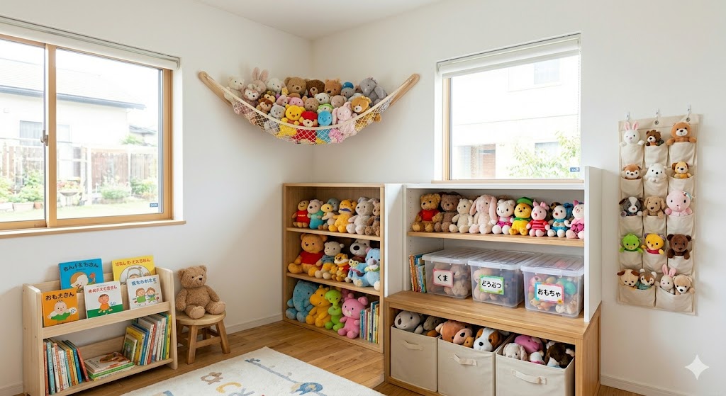 大量のぬいぐるみの収納を叶えるおすすめのアイデア